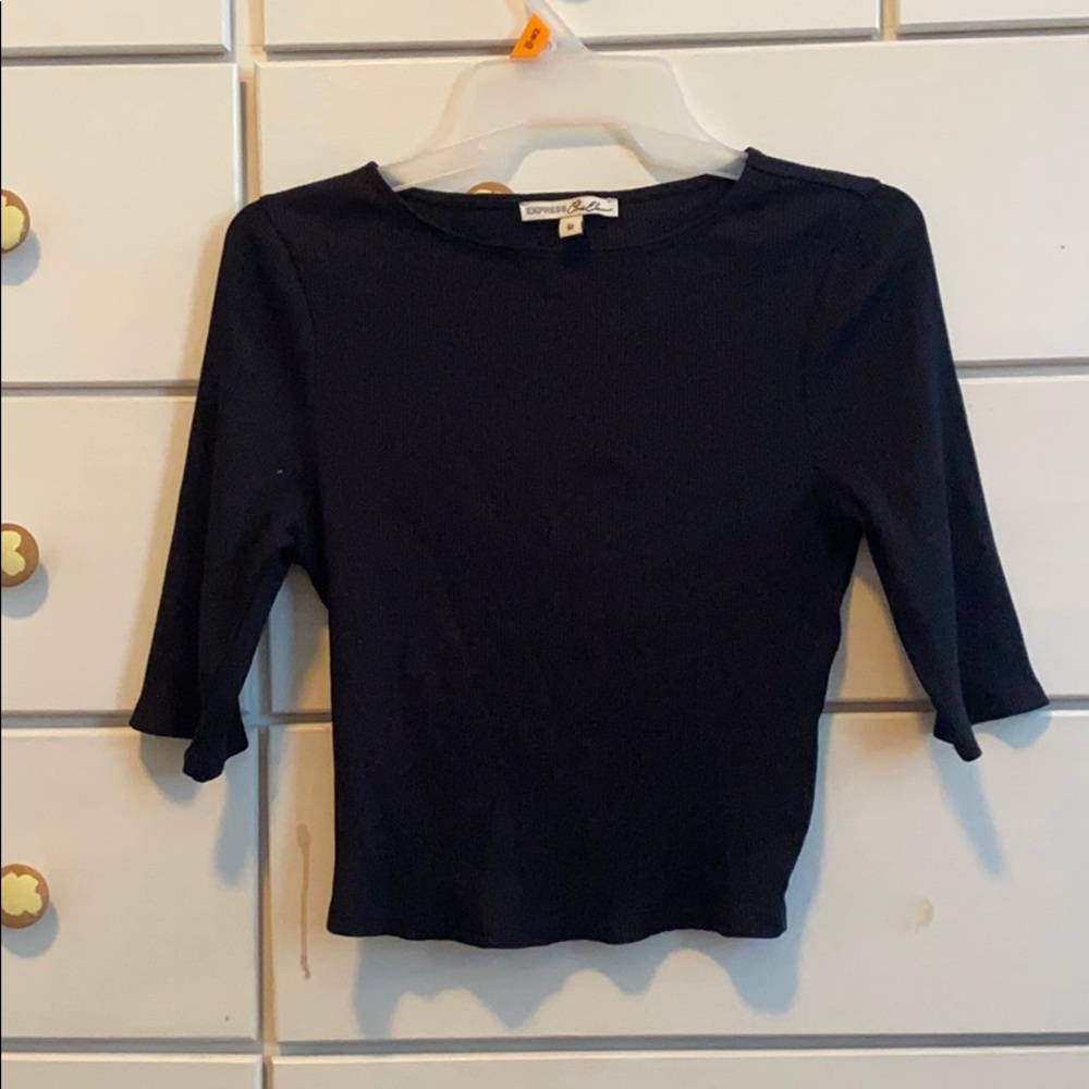 Black ribbed crop top